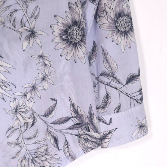 J.McLaughlin Lois Blouse Button Shirt Floral in Powdered Blue MARGAUX SMALL - Picture 8 of 11